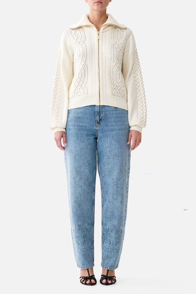 Fly Collar Knit Bomber - Midsummer Masterpiece