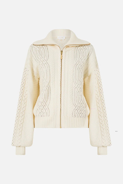 Fly Collar Knit Bomber - Midsummer Masterpiece
