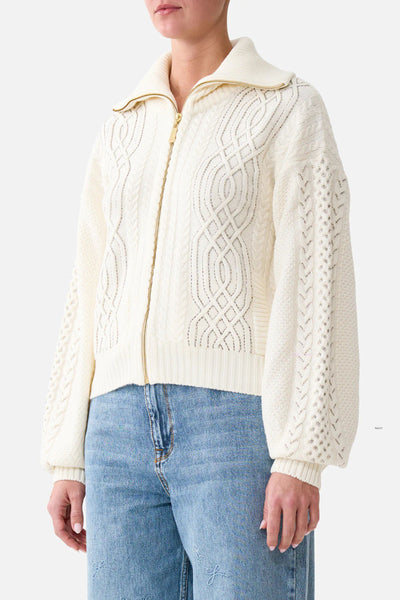 Fly Collar Knit Bomber - Midsummer Masterpiece