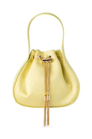 Miki Drawstring Satin Bag - Chartreuse