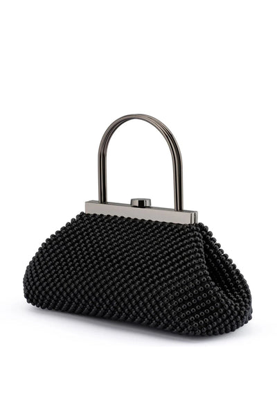 Mimi Ball Mesh Frame Bag - Black