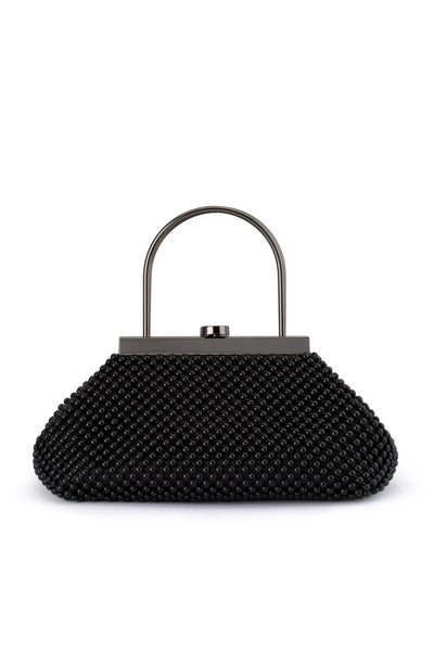 Mimi Ball Mesh Frame Bag - Black
