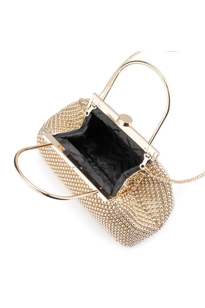 Mimi Ball Mesh Frame Bag - Gold