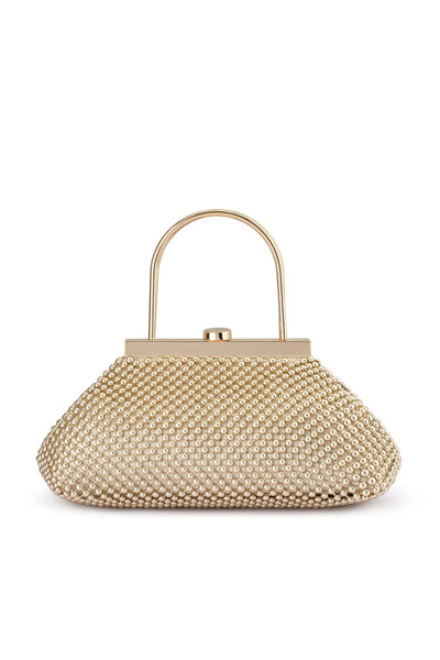 Mimi Ball Mesh Frame Bag - Gold