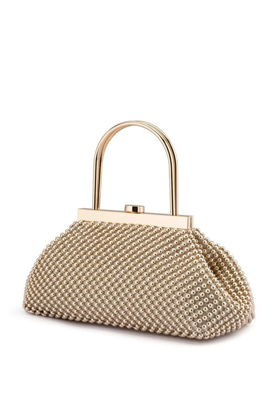 Mimi Ball Mesh Frame Bag - Gold