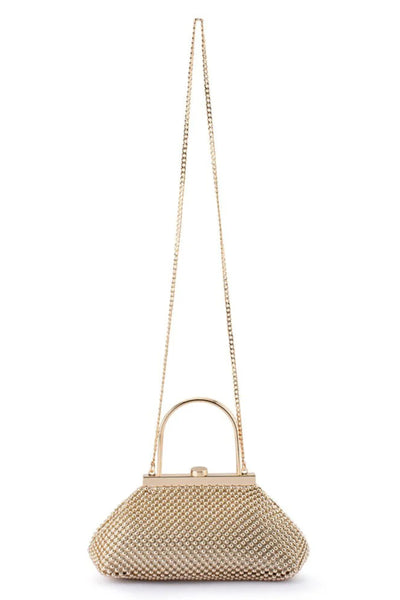 Mimi Ball Mesh Frame Bag - Gold