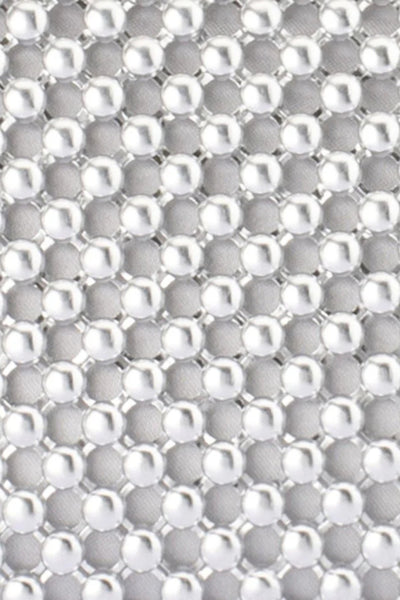 Mimi Ball Mesh Frame Bag - Silver