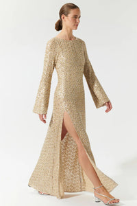 Minetta Beaded Gown - Gold