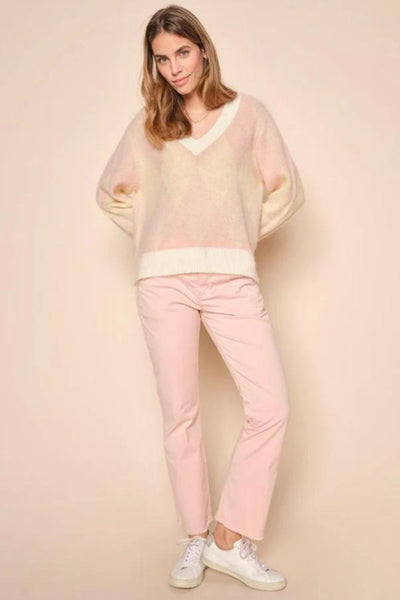 Mirana V-Neck Knit - Silver Pink