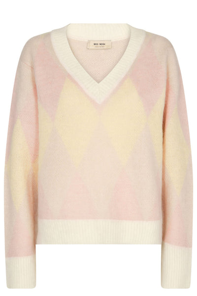 Mirana V-Neck Knit - Silver Pink