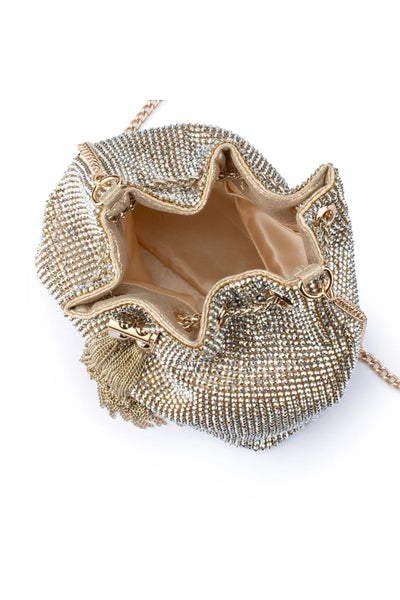 Miranda Drawstring Top Handle Bag - Champagne