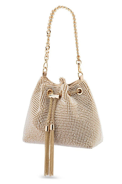 Miranda Drawstring Top Handle Bag - Pearl Gold