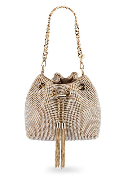 Miranda Drawstring Top Handle Bag - Pearl Gold