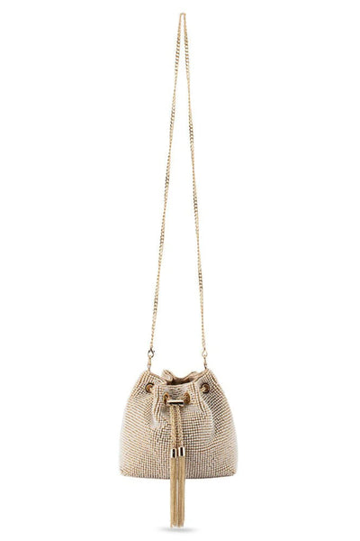 Miranda Drawstring Top Handle Bag - Pearl Gold