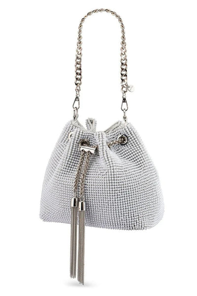 Miranda Drawstring Top Handle Bag - Pearl Silver