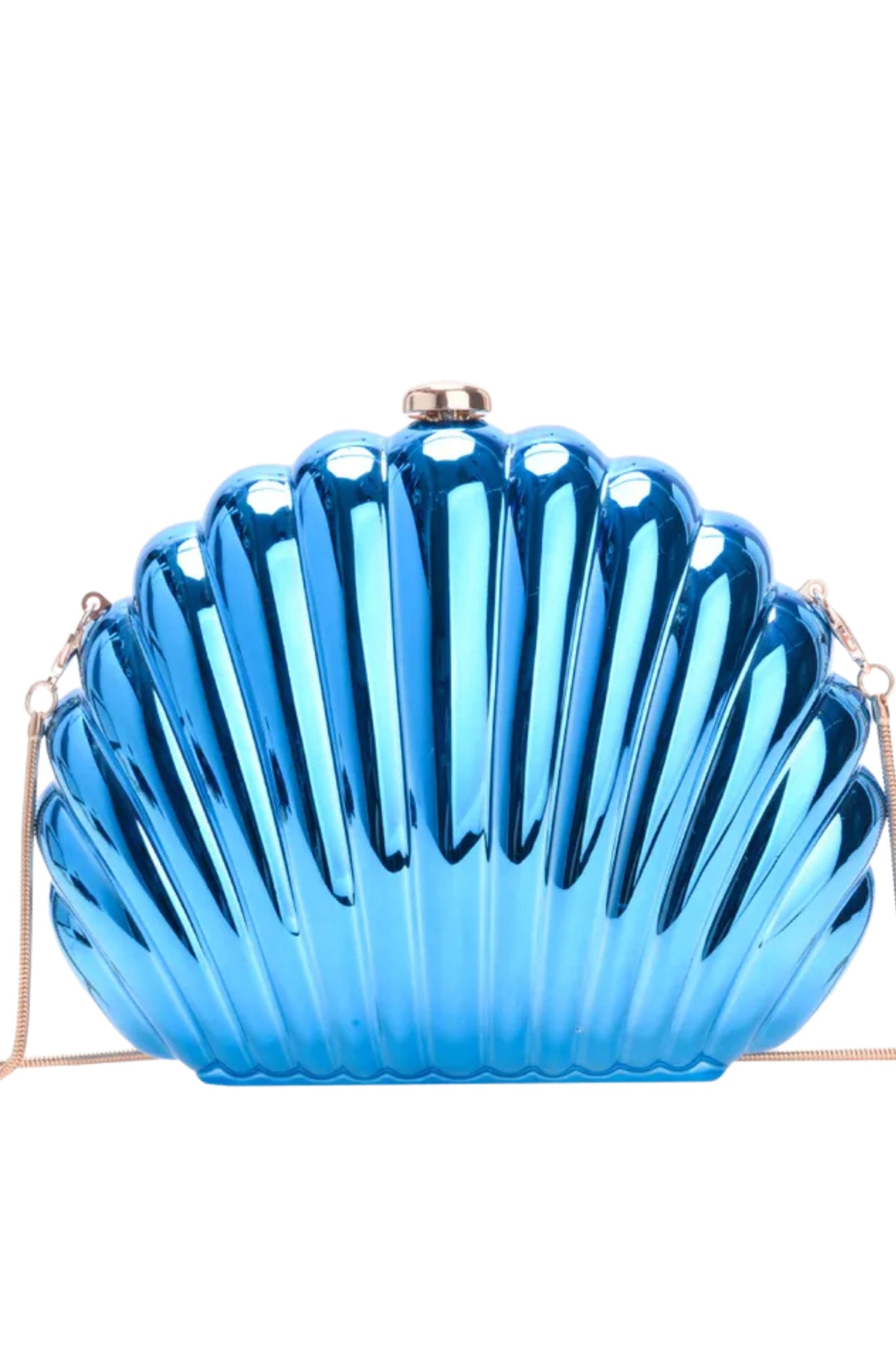 Mirrored Glam Clam Bag - Blue