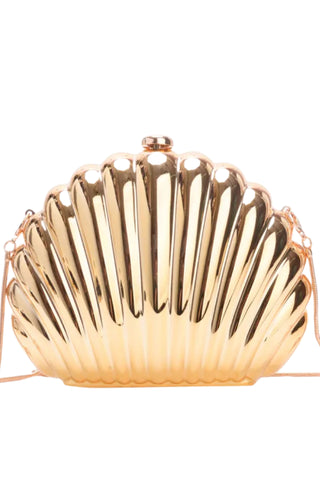 Mirrored Glam Clam Bag - Gold