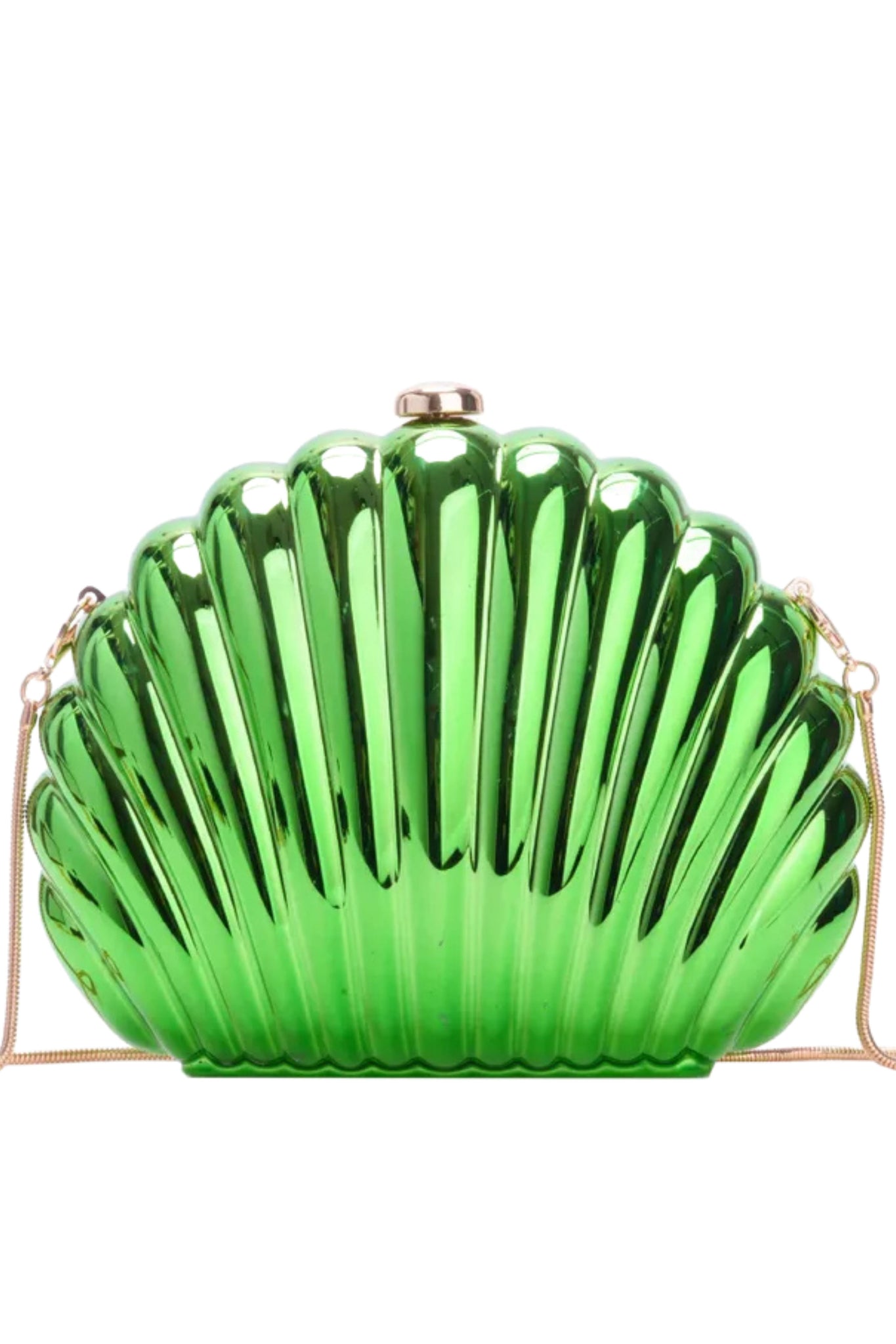 Mirrored Glam Clam Bag - Green