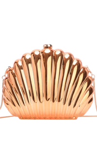 Mirrored Glam Clam Bag - Orange