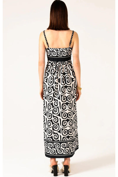 Mitzi Maxi Dress - Black Ivory Swirl