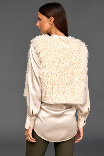 Moka Faux Fur Vest - Creme