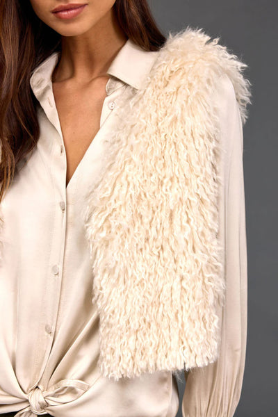 Moka Faux Fur Vest - Creme