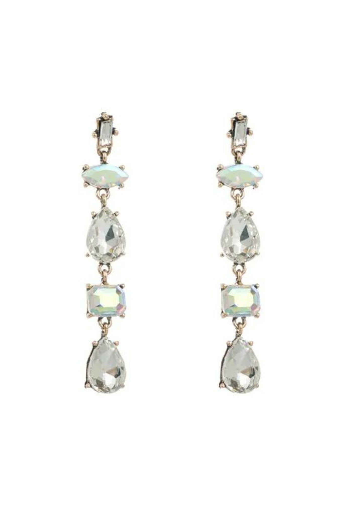 Molly Crystal Drop Event Earrings - Iridescent Clear