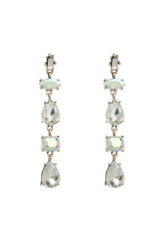 Molly Crystal Drop Event Earrings - Iridescent Clear