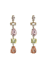 Molly Crystal Drop Event Earrings - Pink