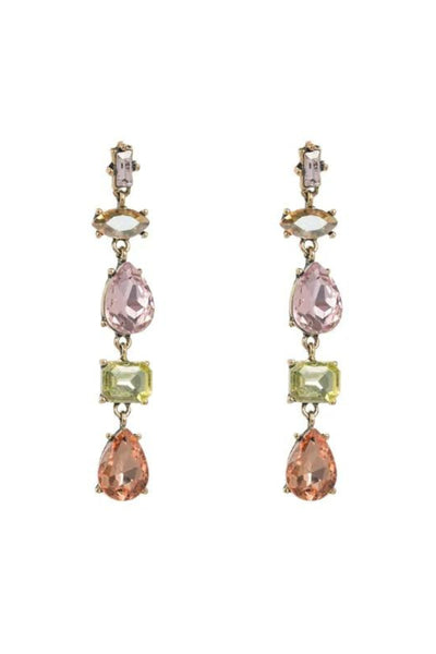 Molly Crystal Drop Event Earrings - Pink