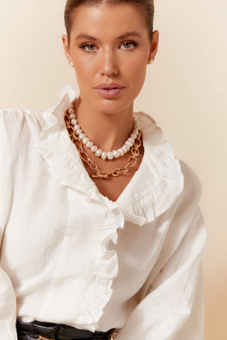 Molten Metal Statement Necklace - Gold