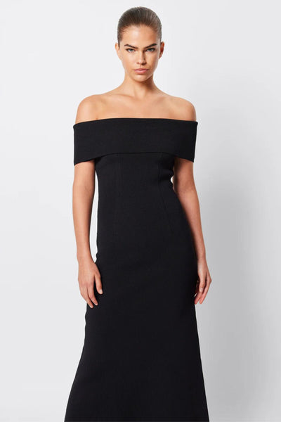 Monaco Off Shoulder Dress - Black