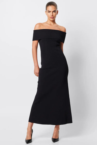 Monaco Off Shoulder Dress - Black