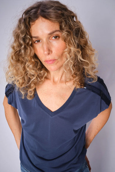 Narelle V-Neck Sequin Tee- Spellbound