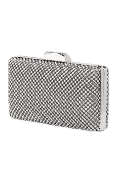 Natasha Ball Mesh Clutch - Silver