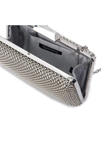 Natasha Ball Mesh Clutch - Silver