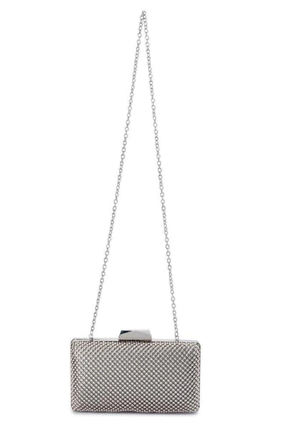 Natasha Ball Mesh Clutch - Silver