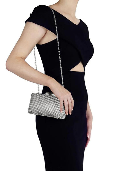 Natasha Ball Mesh Clutch - Silver