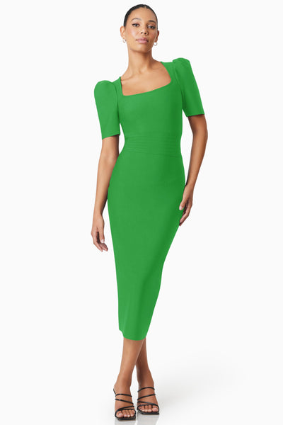 Neoma Ponti Midi Dress - Green