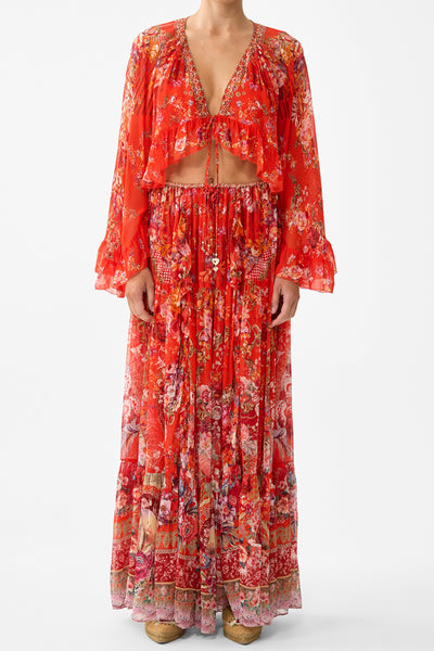 Ole Ole Tiered Skirt With Ruffle Detail
