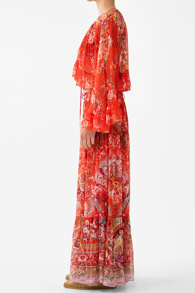Ole Ole Tiered Skirt With Ruffle Detail