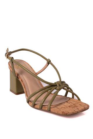 Olivia Block Heel - Olive Green