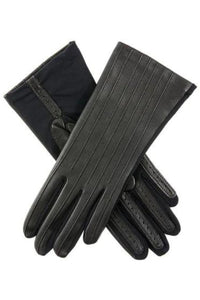 Olivia Leather and Elastane Gloves - Black