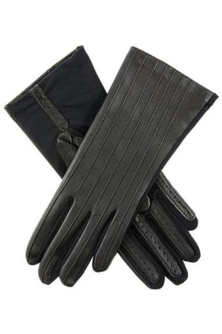Olivia Leather and Elastane Gloves - Black
