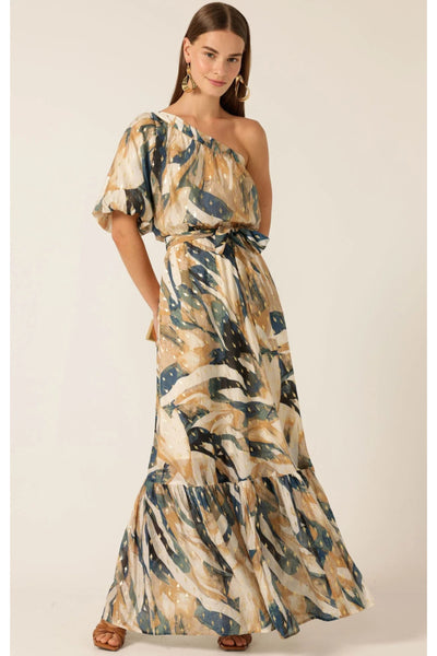 Oliviera Maxi Dress - Navy Sand Gold