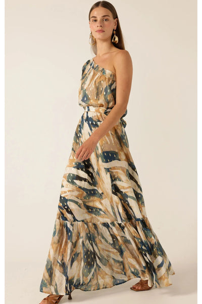 Oliviera Maxi Dress - Navy Sand Gold
