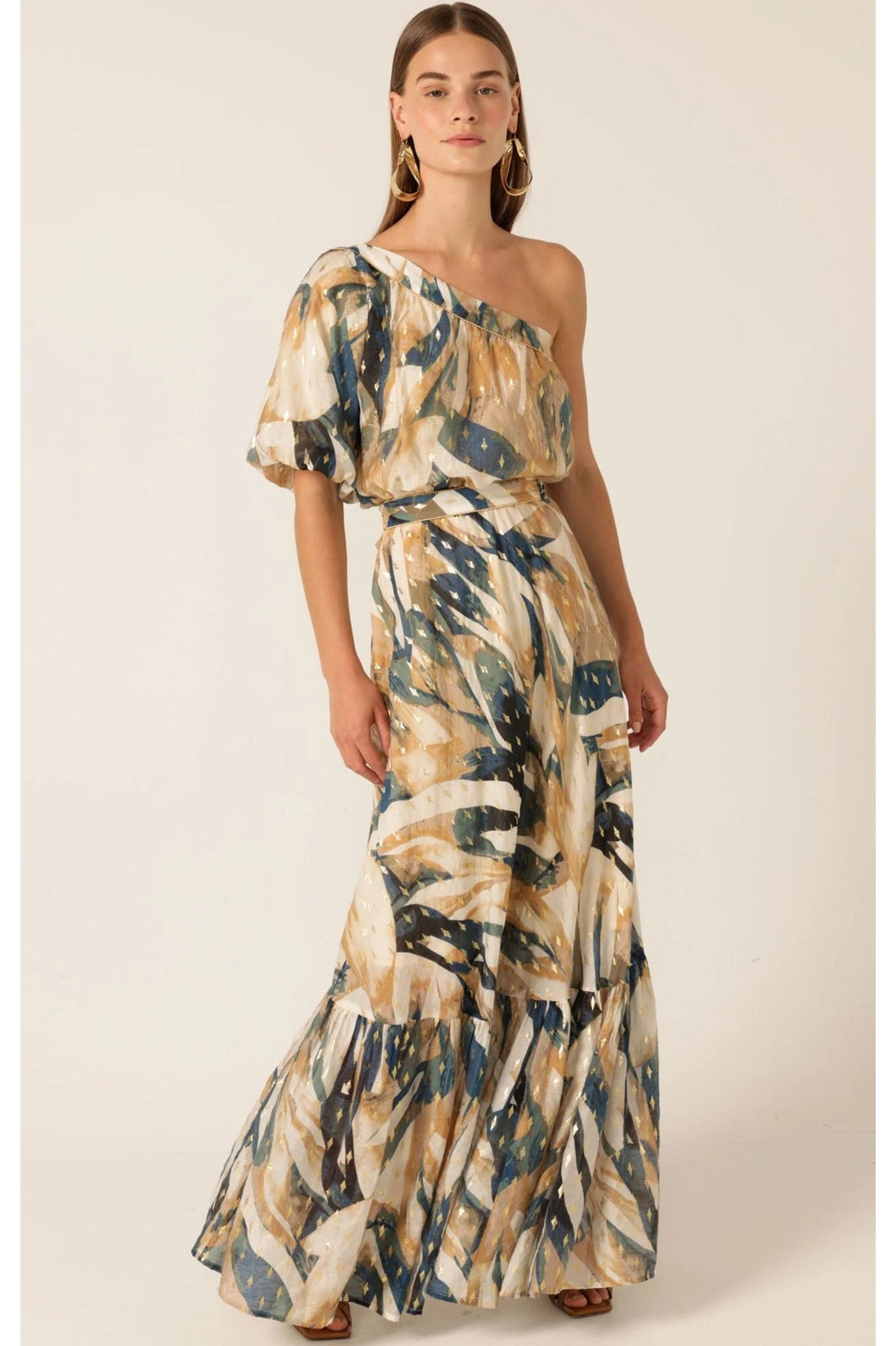 Oliviera Maxi Dress - Navy Sand Gold