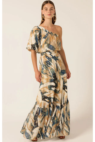 Oliviera Maxi Dress - Navy Sand Gold