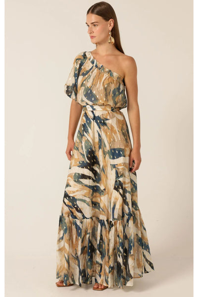 Oliviera Maxi Dress - Navy Sand Gold