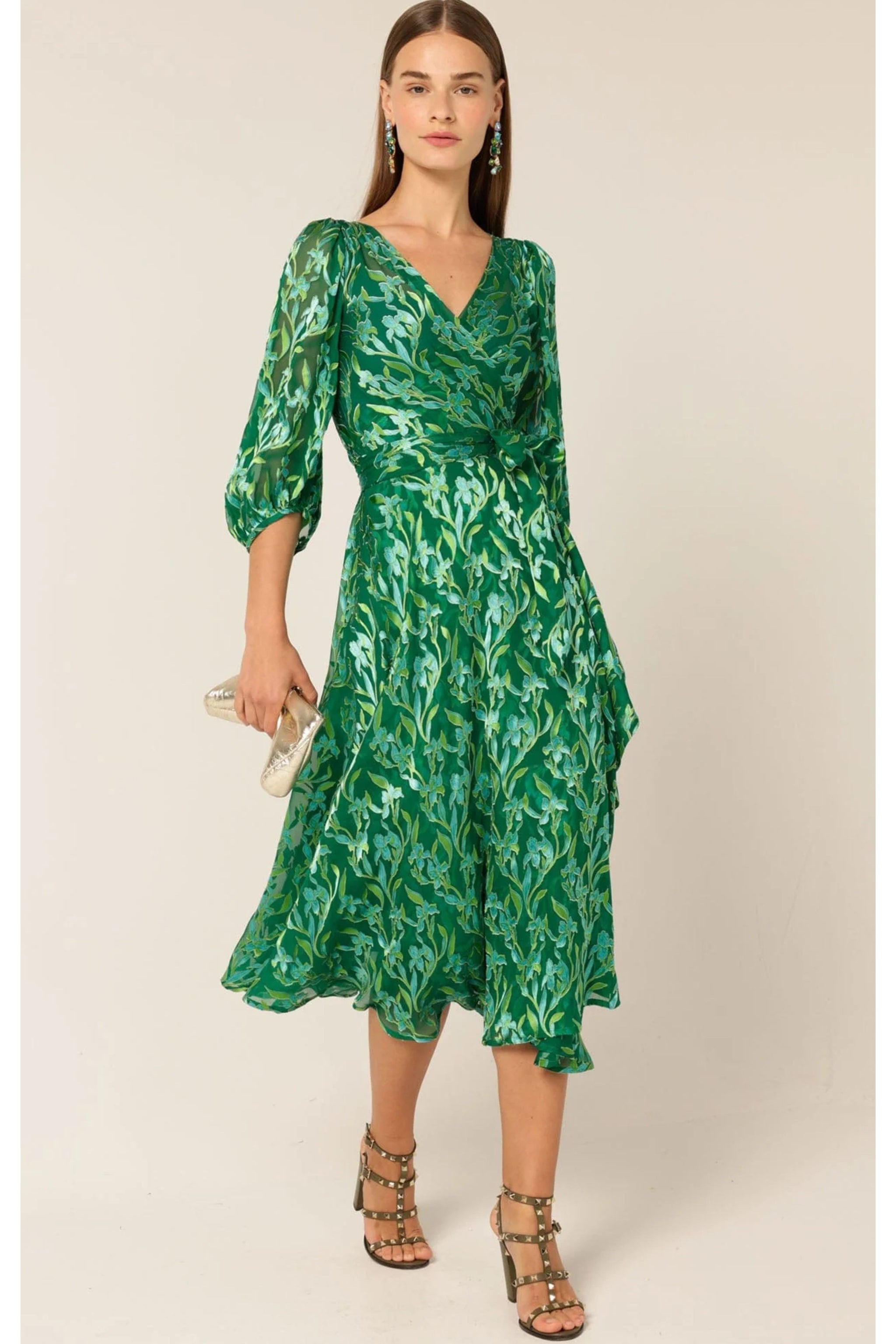 SACHA DRAKE STOCKISTS Orchid Wrap Dress - Green Botanical Smoke & Mirrors Boutique SACHA DRAKE STOCKISTS Orchid Wrap Dress - Green Botanical Smoke & Mirrors Boutique